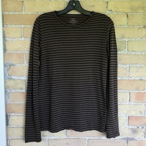 Majestic Paris Brown Striped Long Sleeve TShirt